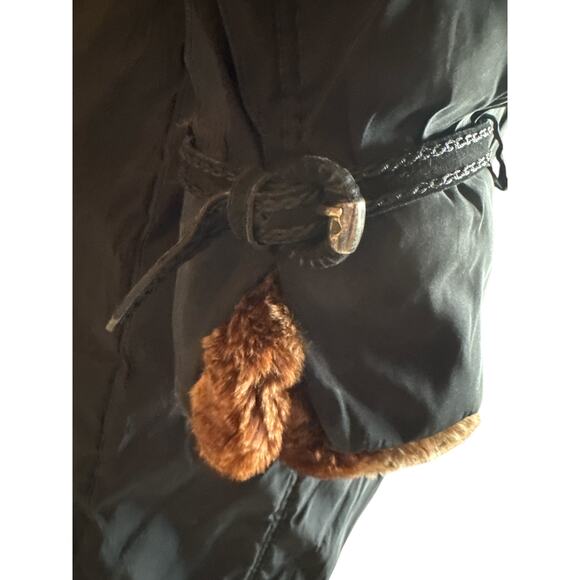 Violanti Black Puffer Coat | Faux Fur Trim | Belted |Size IT 42 | US M - Picture 8 of 13